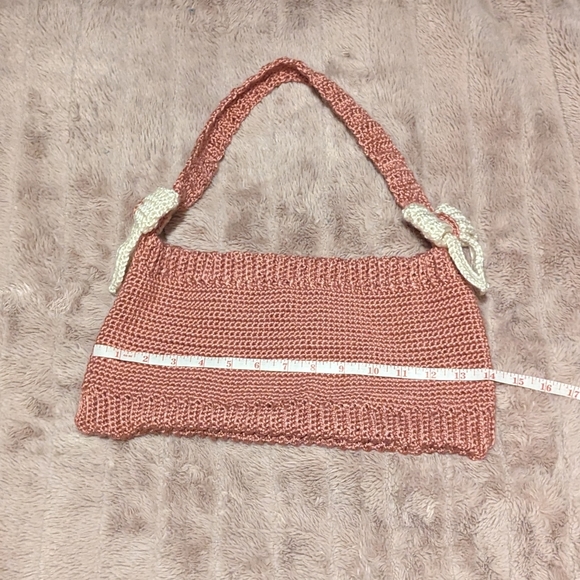 Dark pink crochet shoulder bag - Picture 5 of 7